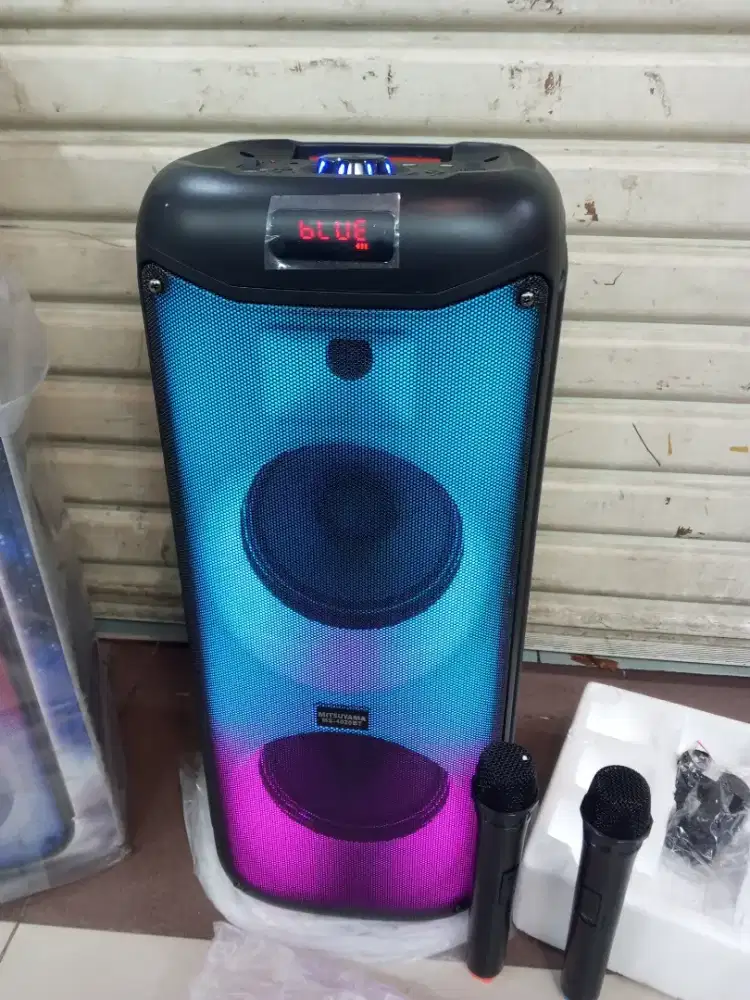 Speaker karaoke dual 8 in wireless