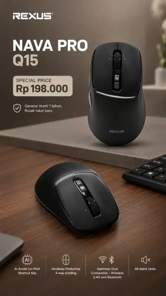Mouse bluetooth rexus Nava Pro Q15