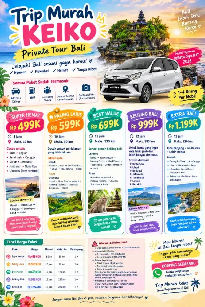 Trip murah keiko private tour bali