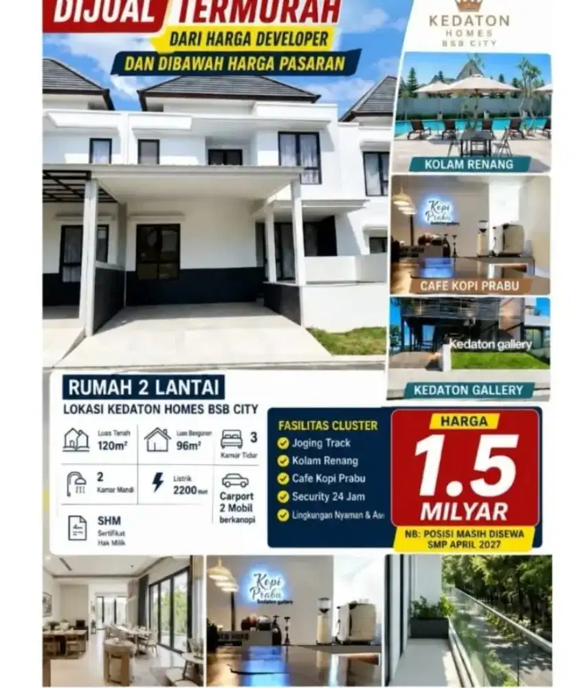 Rmh 2LT Termurah dr kedaton bsb woodland mansion hilago ivy park miles