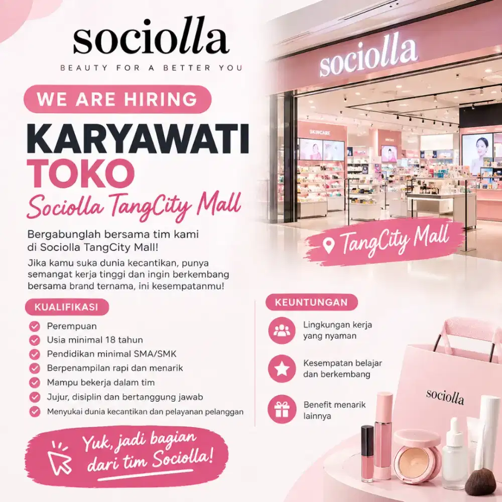 LOWONGAN KERJA – KARYAWATI TOKO SOCIOLLA