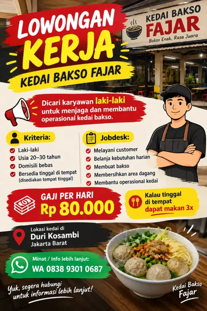 DIBUTUHKAN TENAGA PRIA