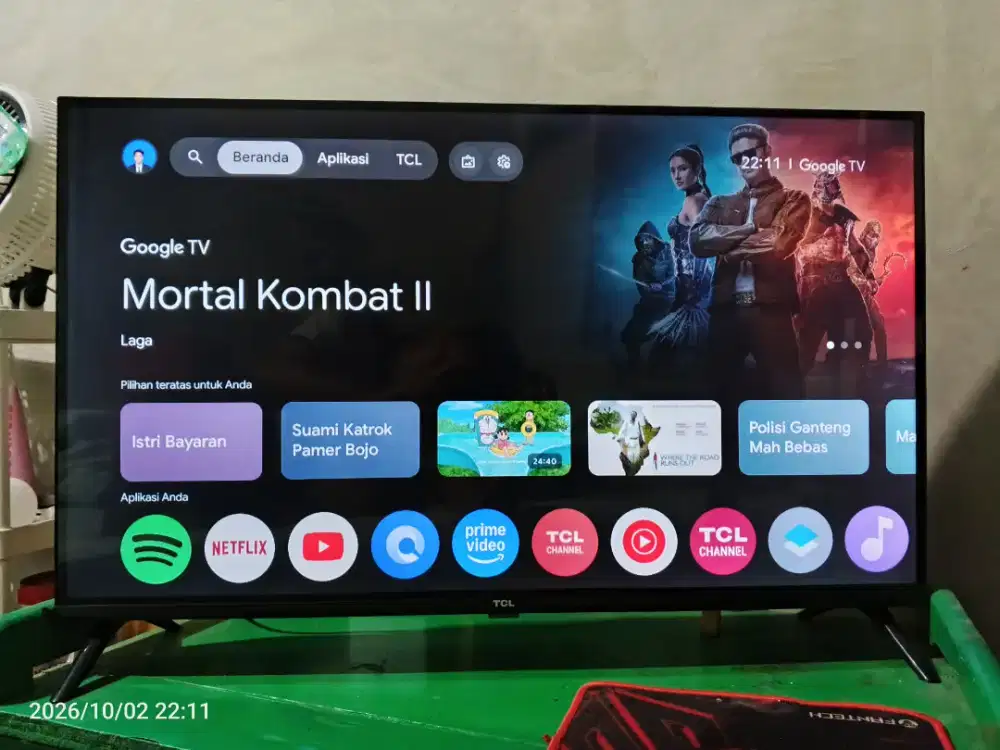 TV Second TCL 32 Qled Model 32G9