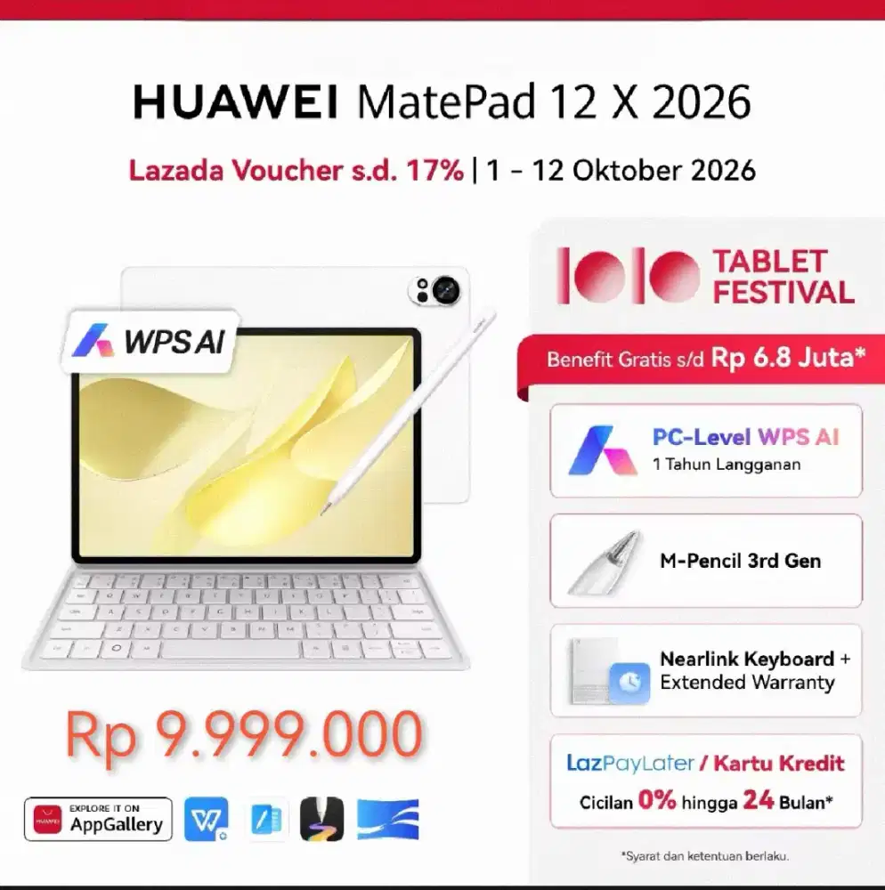 Huawei Matepad 12X 2026 Ram 12/256