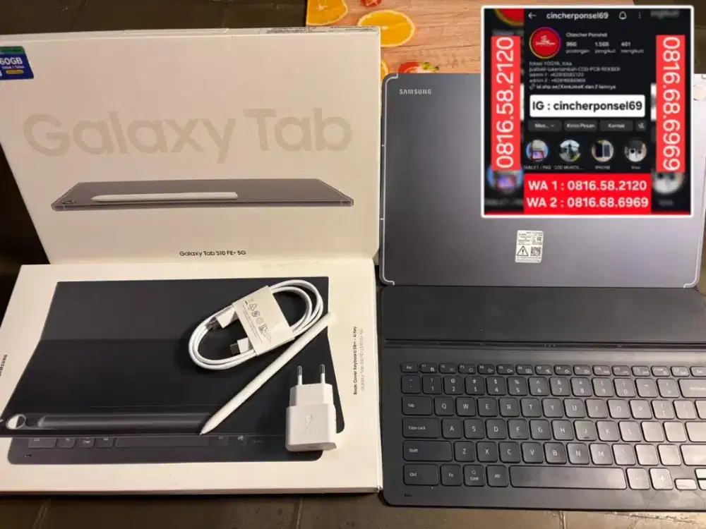TAB Samsung S10fe plus 5G 12/256 free Keyboard Samsung bisa pakai sim