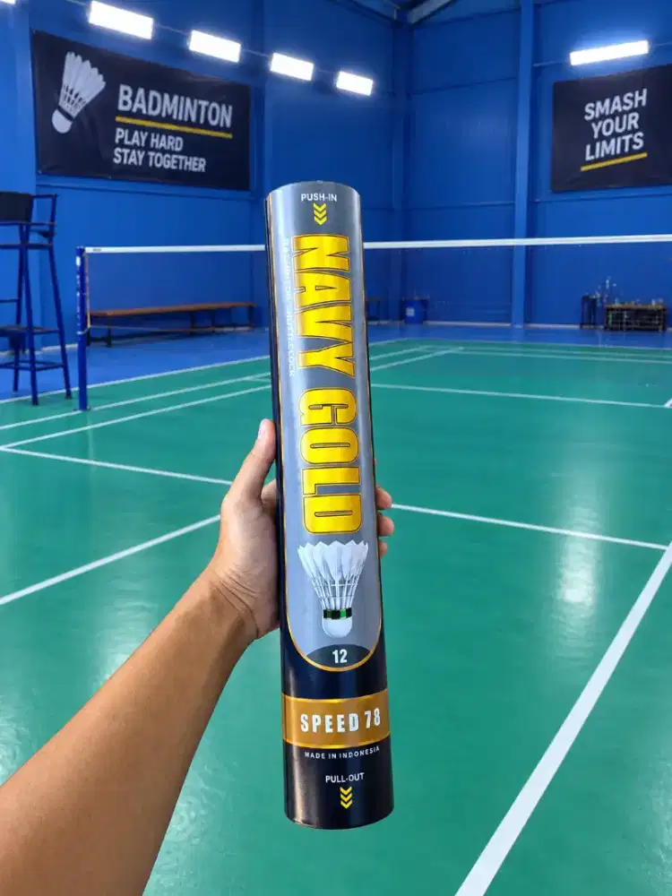 Navy Gold Shuttlecock Badminton Speed 78