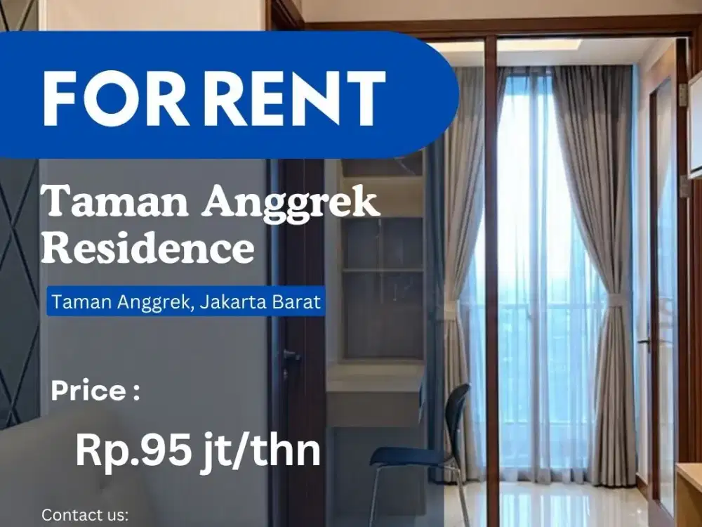 Exclusive 1BR + Study Full Furnish Pool View – Taman Anggrek Residence