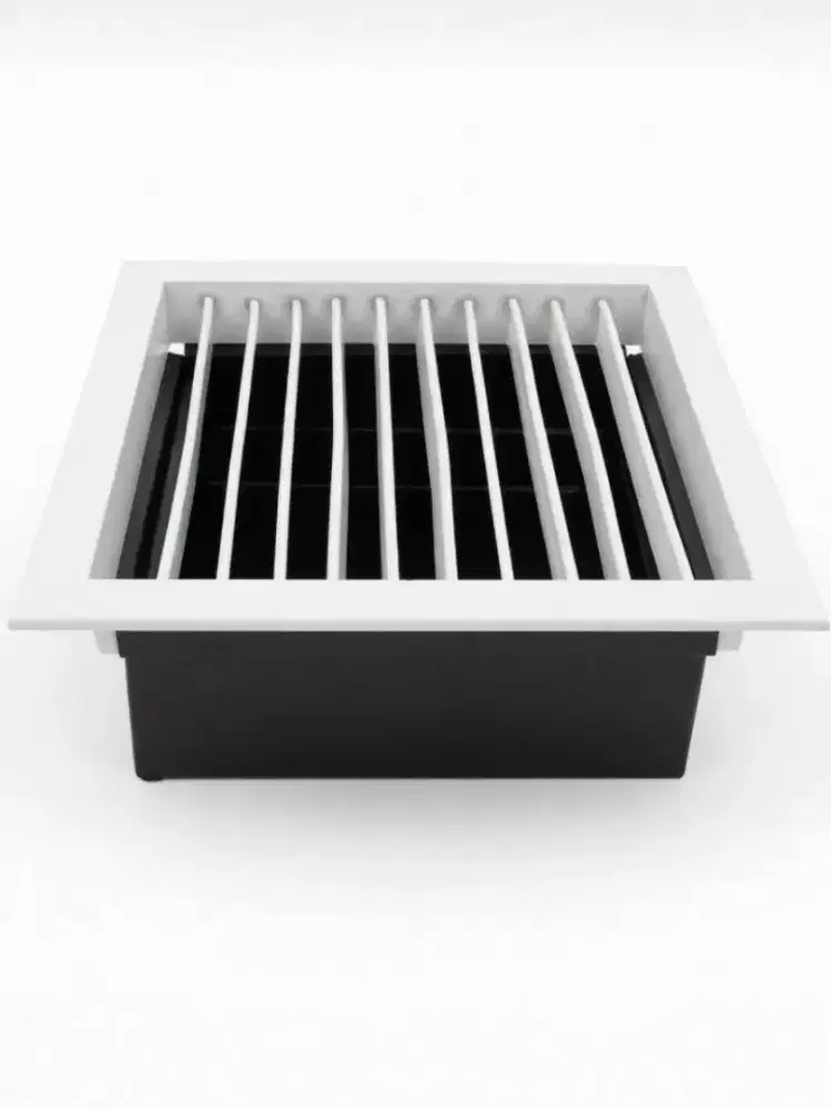 Linear Bar Grille 0 Derajat + Plenum Box Hitam - Paket Komplit