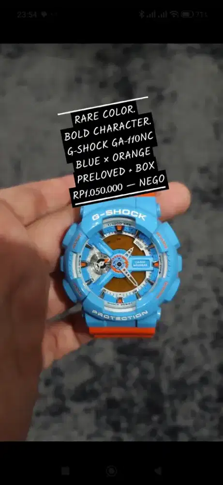 G-SHOCK GA-110NC Blue Orange Preloved + Box