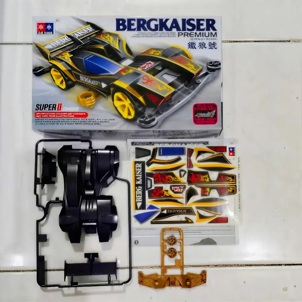 Tamiya body Replika Bergkaiser,sticker DecaL dan sayap scorpion GoLd