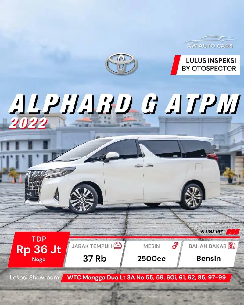Toyota Alphard G ATPM NIK 2022 SC Aless PS Premium 2023 mdl 2021