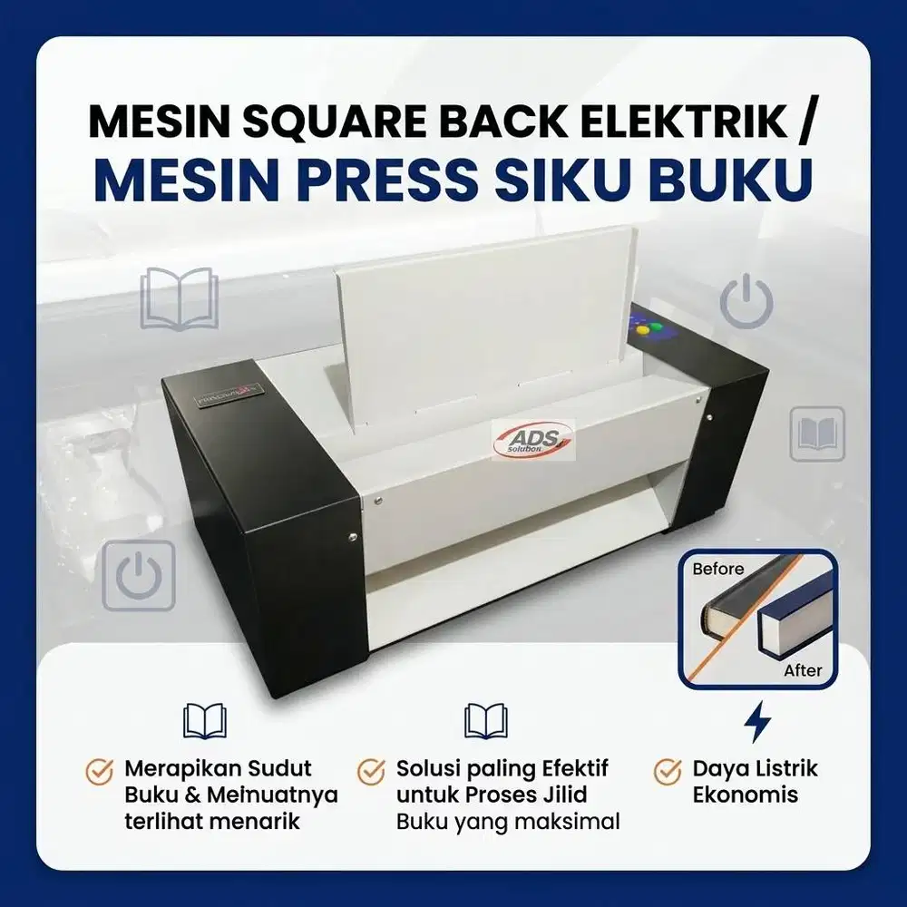 MESIN SQUARE BACK ELEKTRIK / MESIN PRESS SIKU BUKU