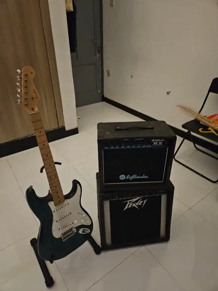 Jual Full Set alat Musik Gitar fender dan ampli peavey & Highlander