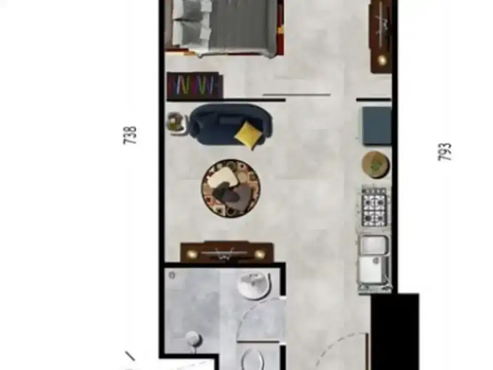 DIJUAL: Apartemen Alexandria Silktown 1 Bedroom