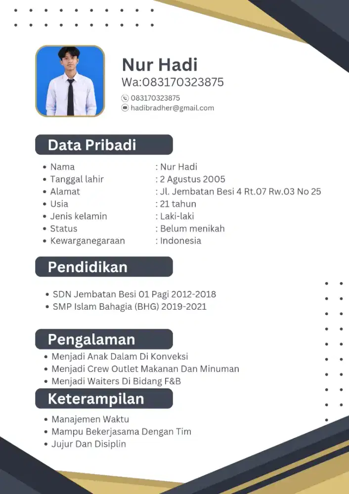 sedang mencari Pekerjaan Jaga Toko/Stand, Waiters dan packing