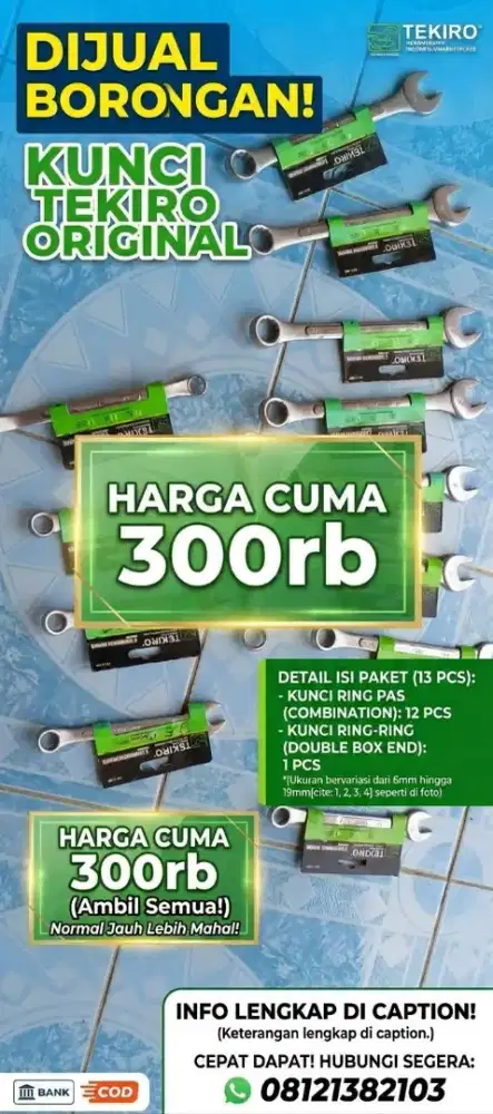 Jual kunci ring pas tekiro baru