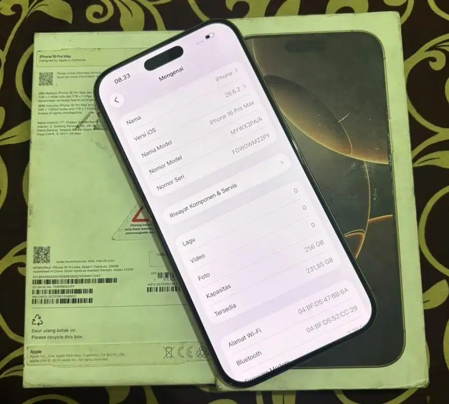 IPHONE 16 PROMAX 256gb IBOX MULUS FULLSET