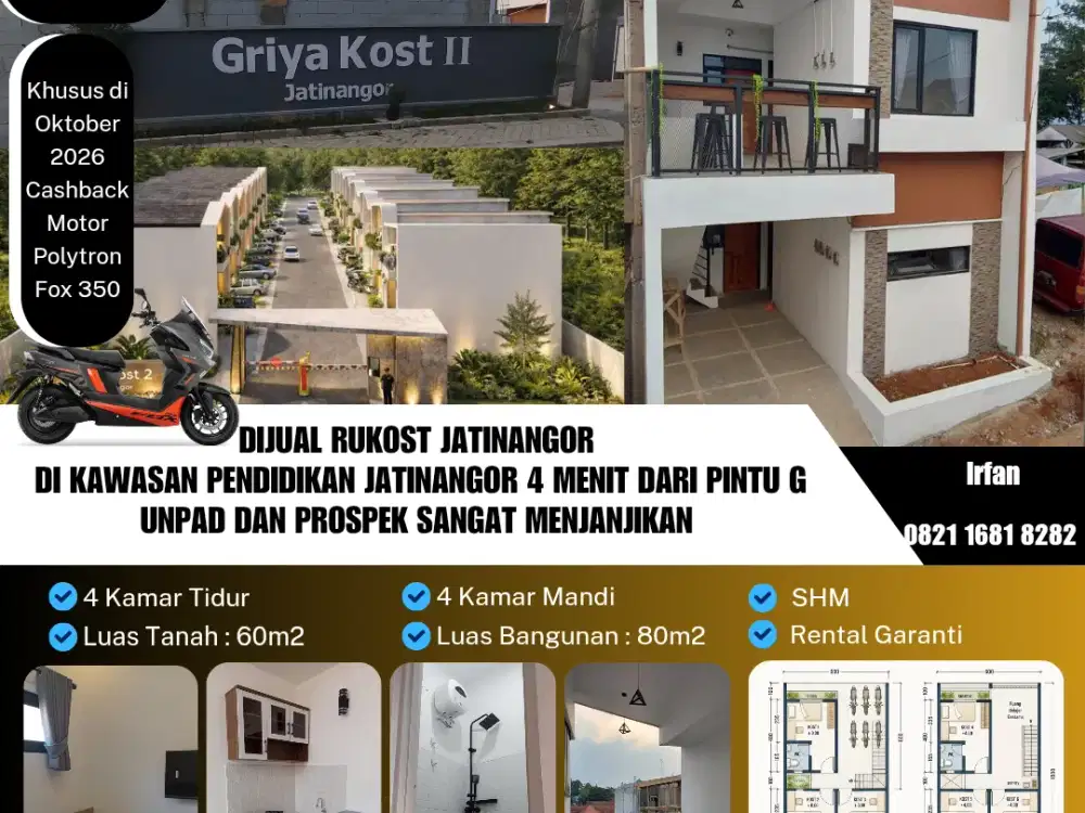 Dijual Rukost Jatinangor
di Kawasan Pendidikan Jatinangor 4 Menit Dari Pintu G Unpad