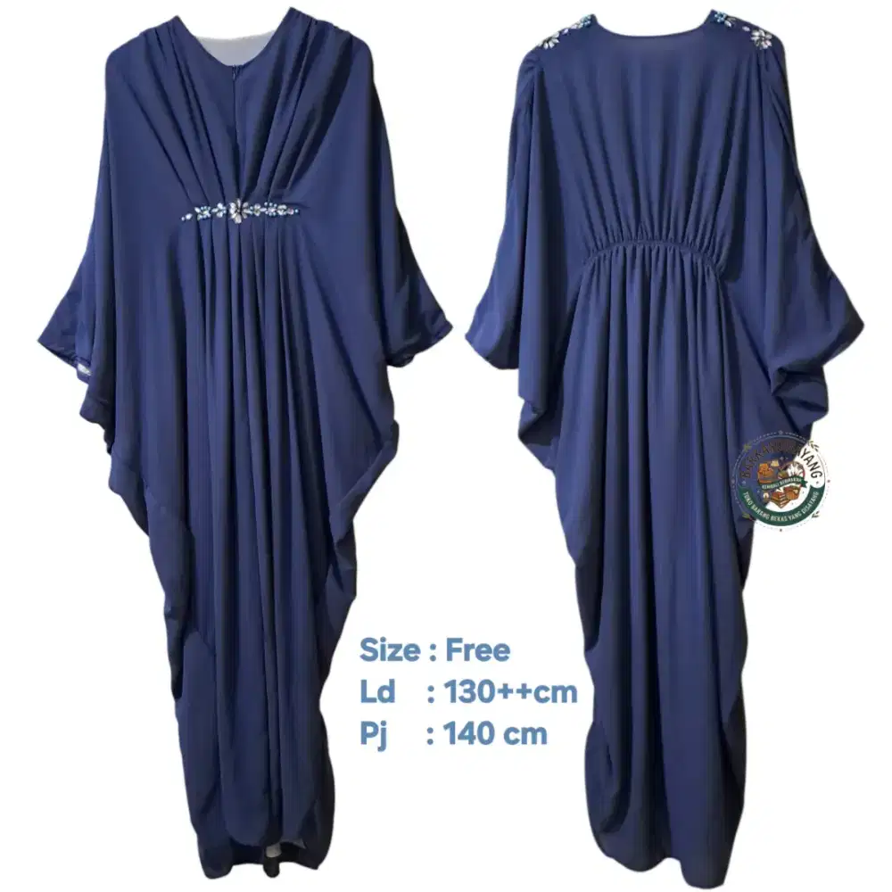 LIKE NEW MURAH DRESS KAFTAN BAHAN CERUTTY LEMBUT BIG SIZE SIAP PAKAI
