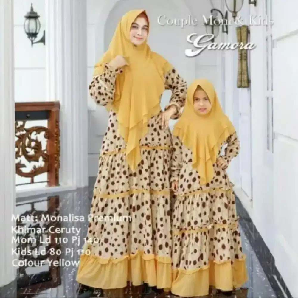 Baju Muslim Ibu & anak lengkap Jilbab murah
