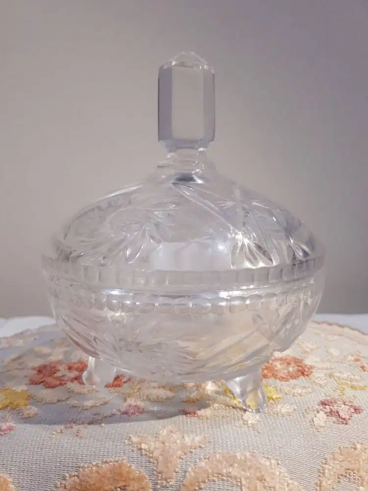 Trinket Jar Kristal Satin Bening