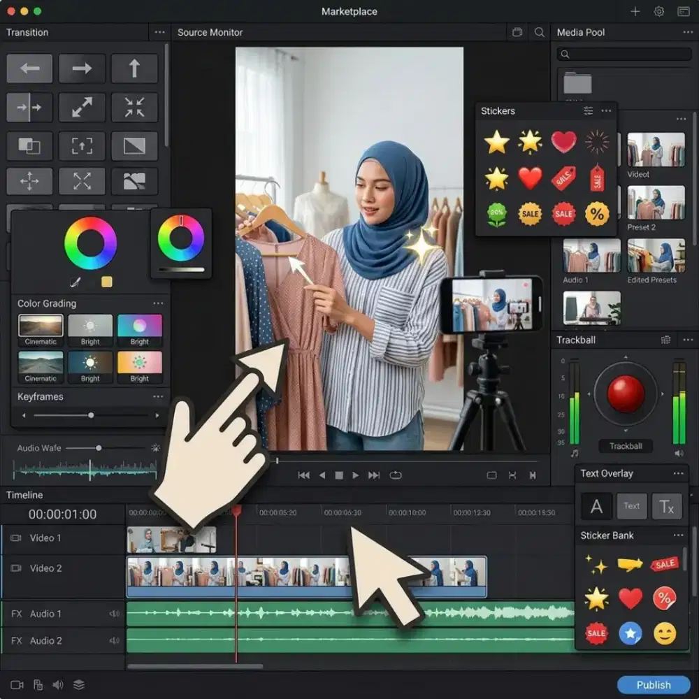Jasa video editing dan pembuatan website/app