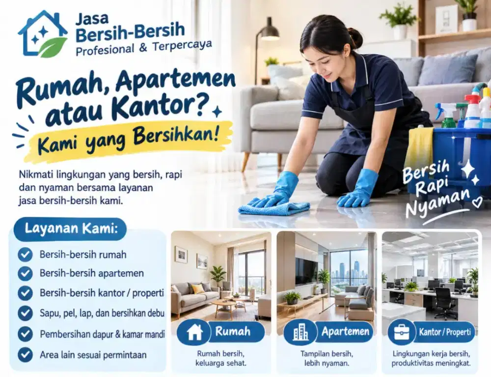 Jasa bersih² rumah/apartemen