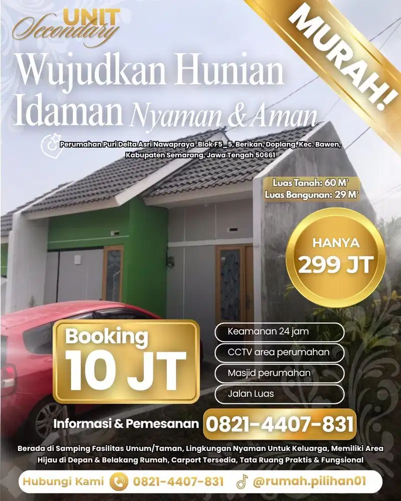 Rumah Ukuran Yang Tidak Terlalu Besar Namun Tetap Memiliki Fasilitas