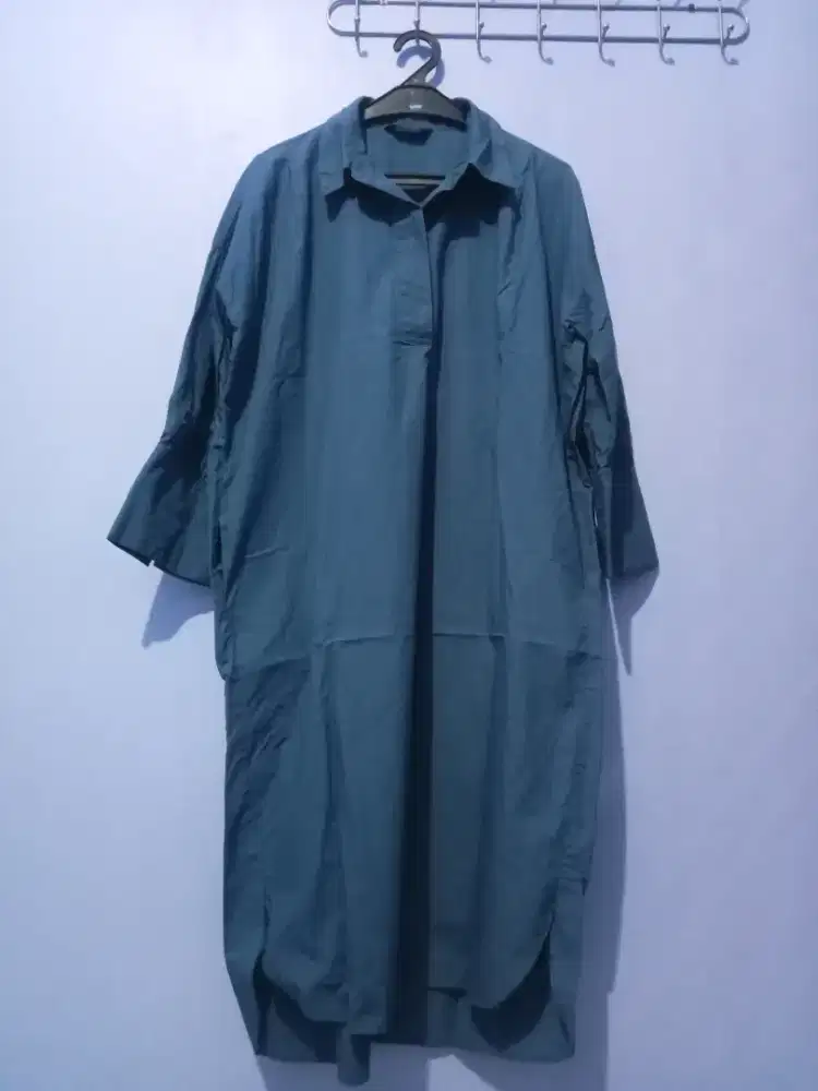 A+G Basic Long Shirt Dress / Tunik Kemeja Panjang Wanita