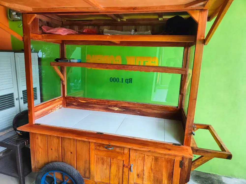 Gerobak Usaha + Tungku + Kompor + Selang Gas High Pressure