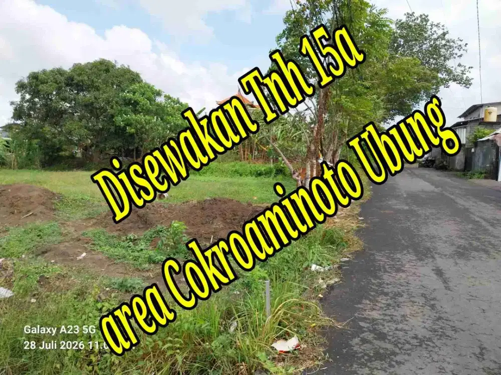 Disewakan Tanah 15a di Jln Bina Kusuma Cokroaminoto Ubung Denpasar Bali