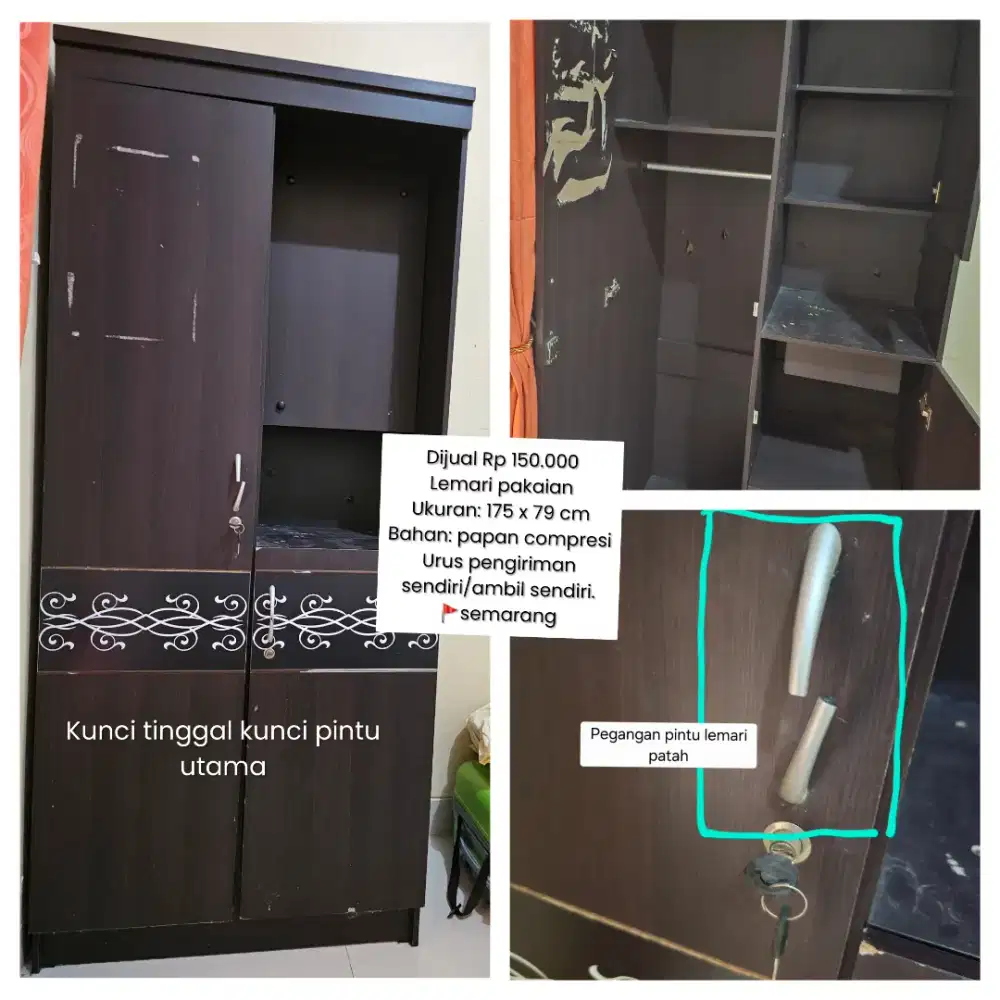 Lemari pakaian 2 pintu