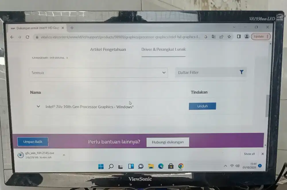 Monitor Led 19 inch Viewsonic seken grade A