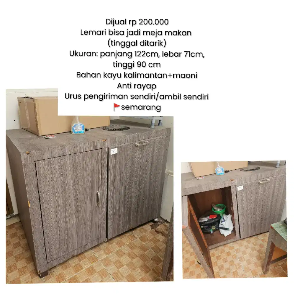 Lemari meja makan dapur serbaguna
