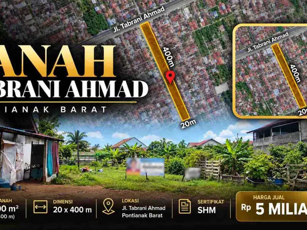 Tanah + Bangunan 480 m² di Jl. Prof. M. Yamin, Pontianak Selatan – SHM