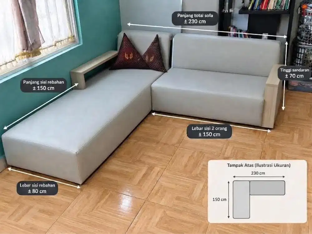 Sofa Cellini L-SHAPE – Baru Ganti Kulit – Bisa Rebahan
