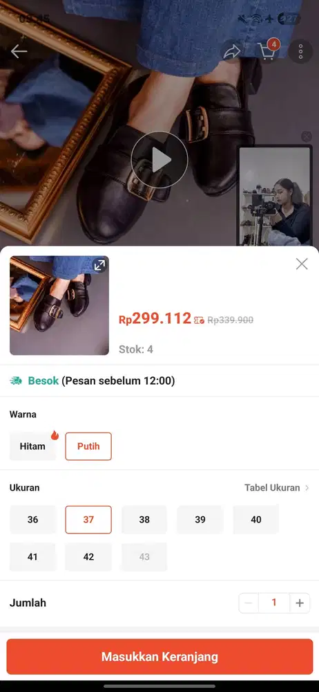Flatshoes warna putih like new
