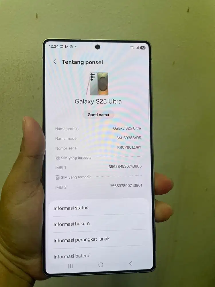 Samsung S25 ULTRA 12/512 luke new resmi sein