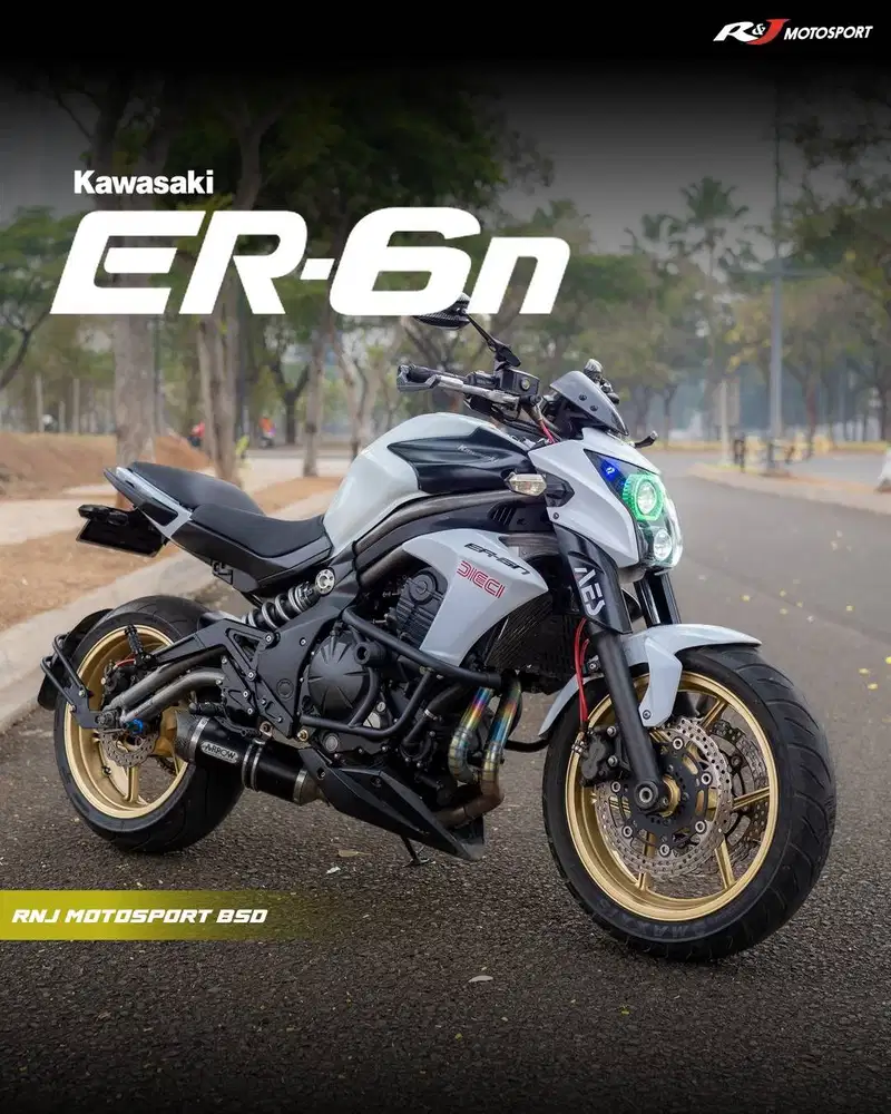 Kawasaki ER6N ER6 N Ninja 650 Nik 2012 Warna Putih Knalpot arrow