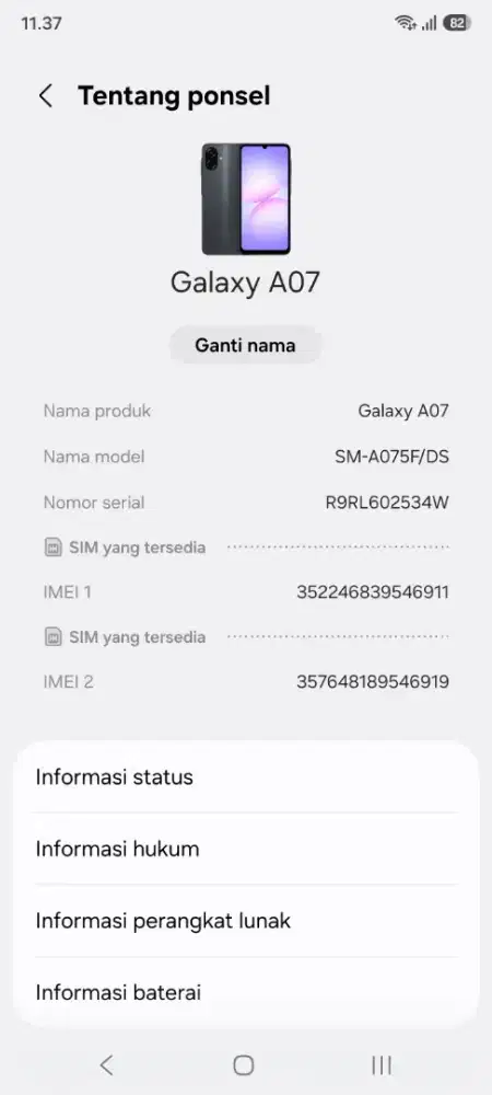Samsung A07 ram 4/64