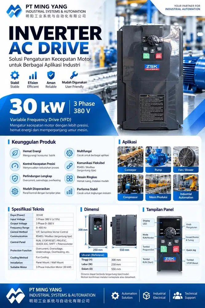 Mesin Inverter 30Kw Merk ZSK Ready Stok