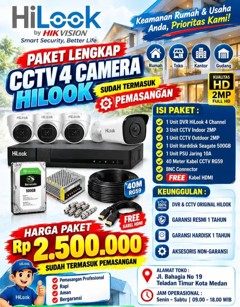 PAKET CCTV 4 CHANNEL