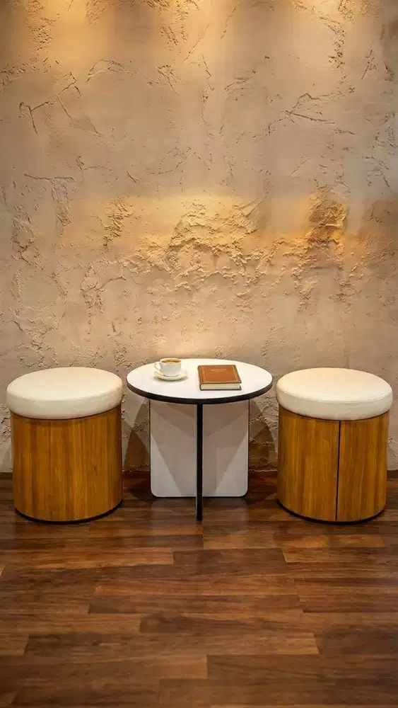 SET KUMO BY ARSHA INTERIOR I Set Meja Halo Bulat Portable Minimalis