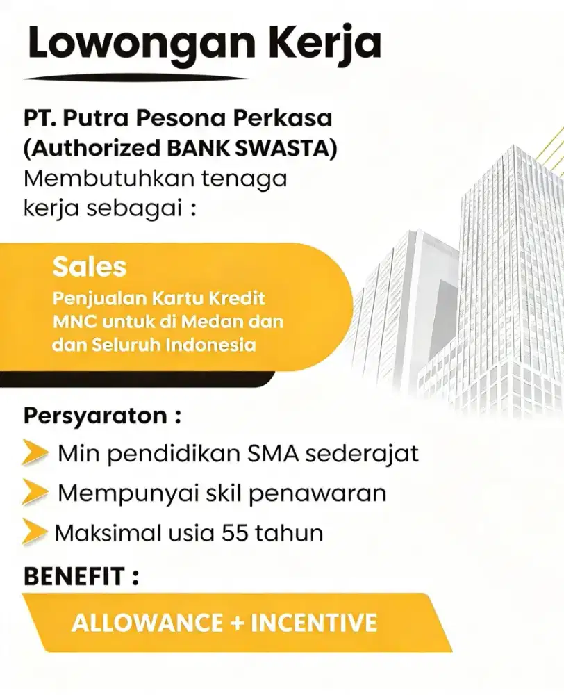 Membutuhkan Sales