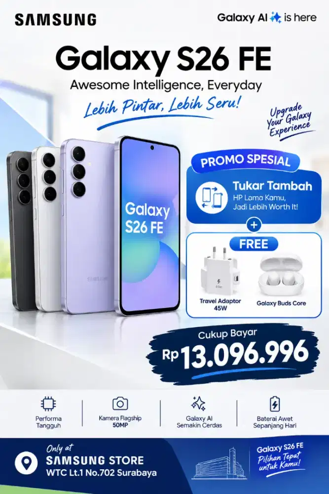 Samsung galaxy S26fe 8/256 bisa cicilan dan tukar tambah