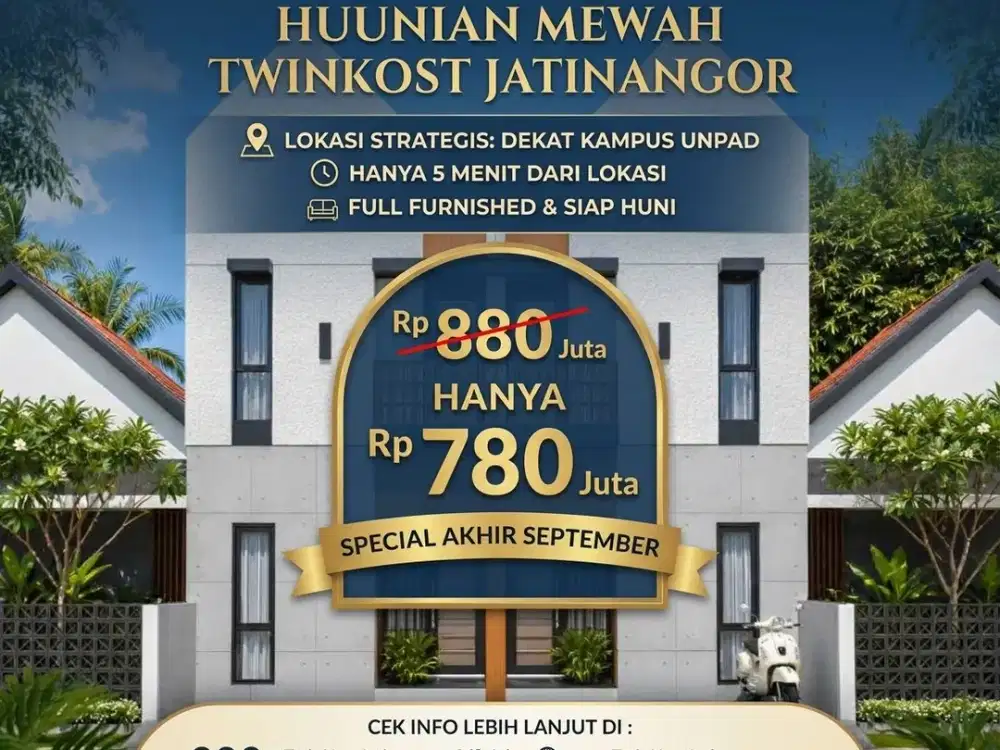Dijual Rumah Kost Full Furnished Dekat UNPAD Jatinangor