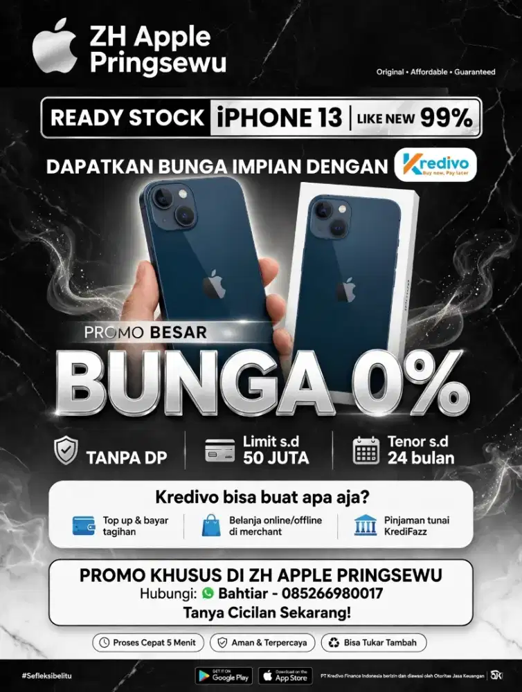 iPhone 13/ promo cicilan bunga ringan dan proses kredit cepat