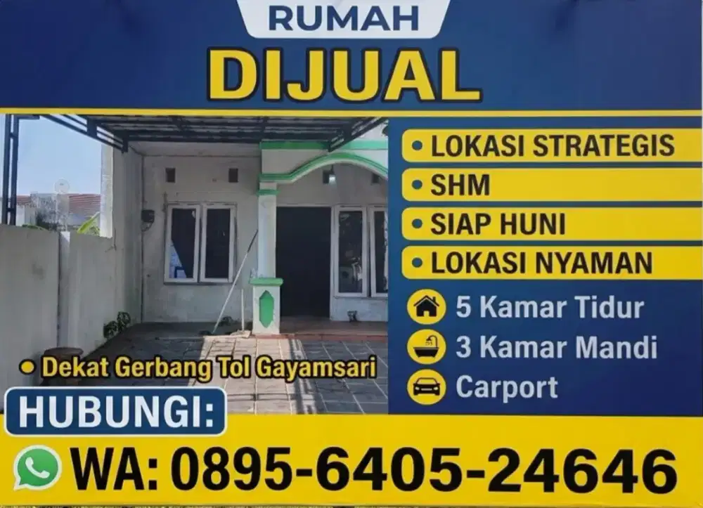 Rumah Dijual Gayamsari dekat Simpang Lima