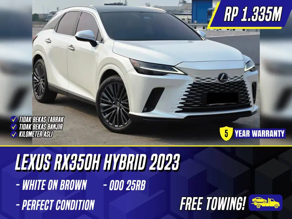 Lexus RX350h Hybrid 2023 White on Brown Putih RX 350h RX350 h 350