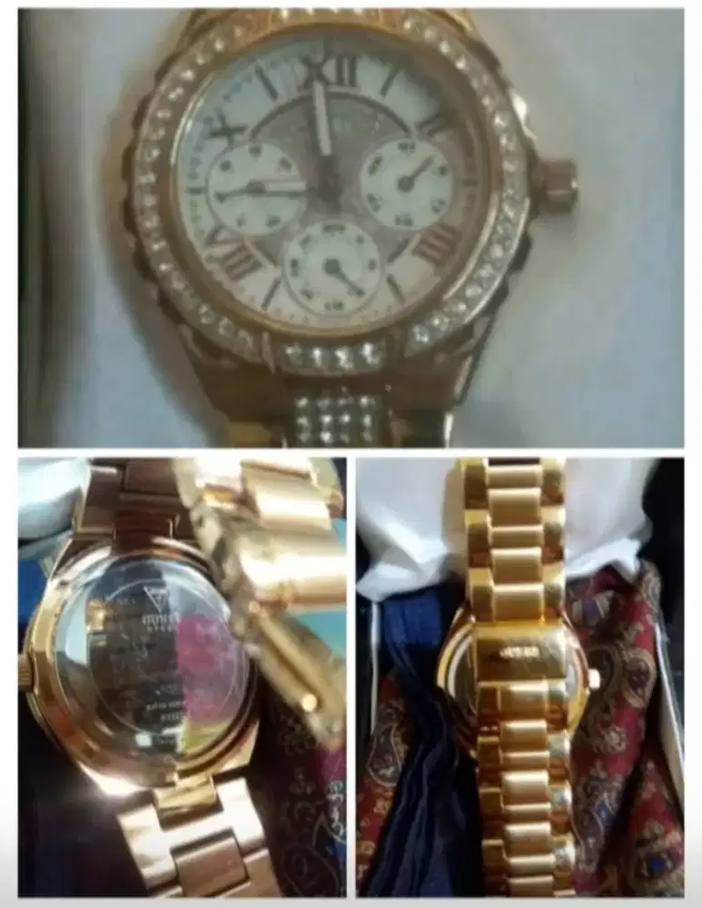Jam Guess warna Gold